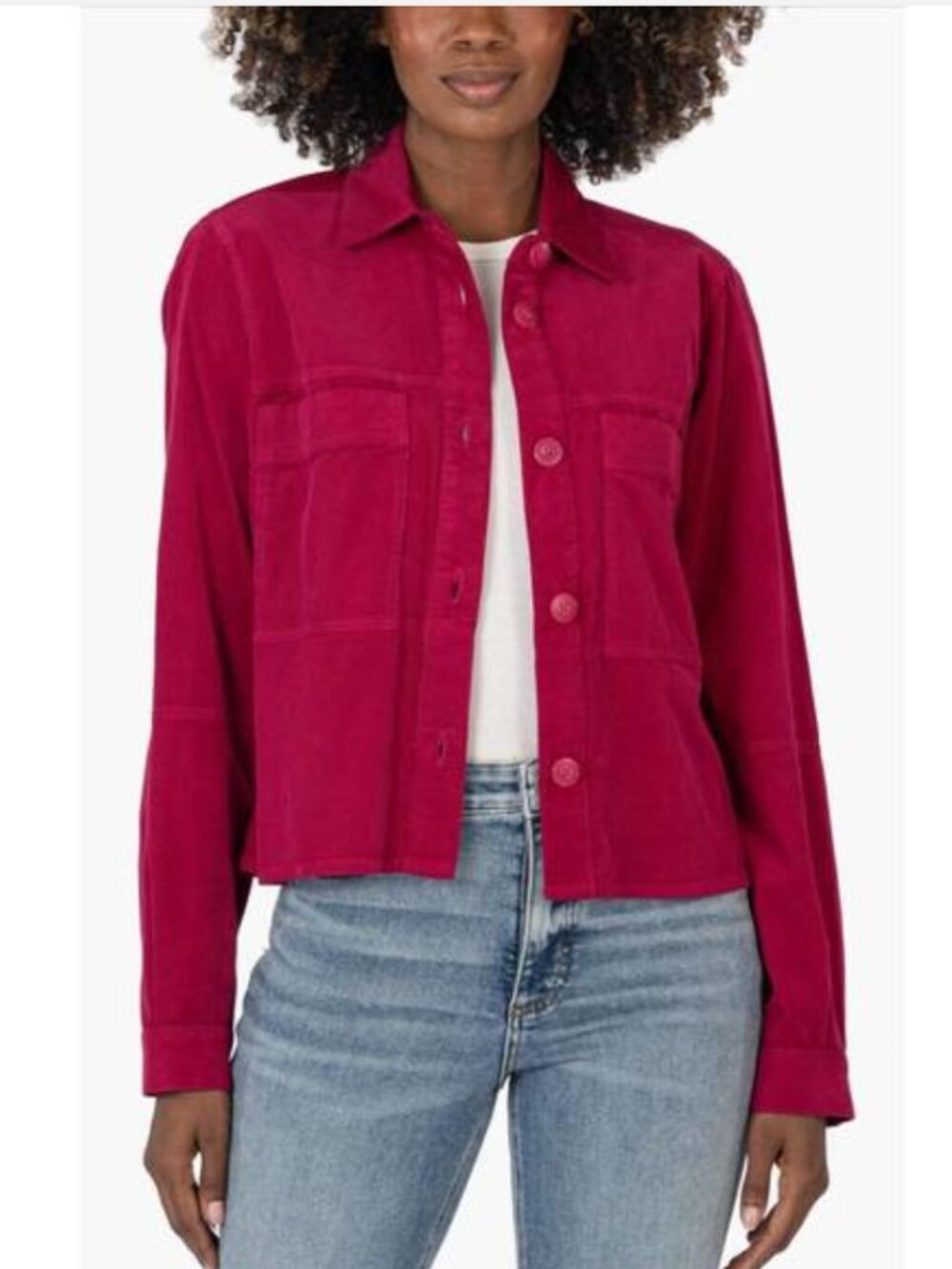 KUT from the Kloth Zinnia Corduroy Jacket Sz Small Patch Pockets Elevated Casual